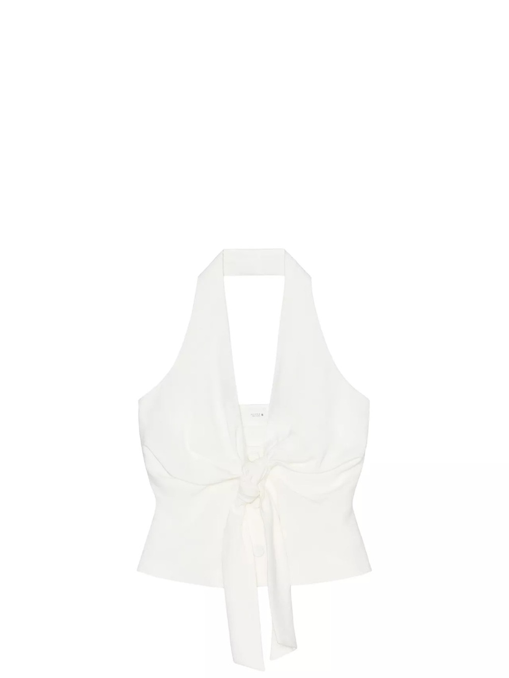 ZARA White Halter Tie-Front